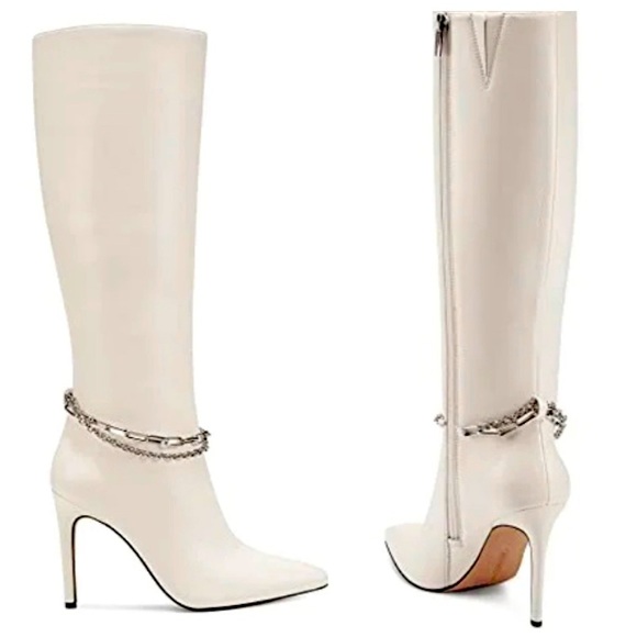 Vince Camuto Women's Felinda Knee High Boot, Warm White, - Picture 1 of 12